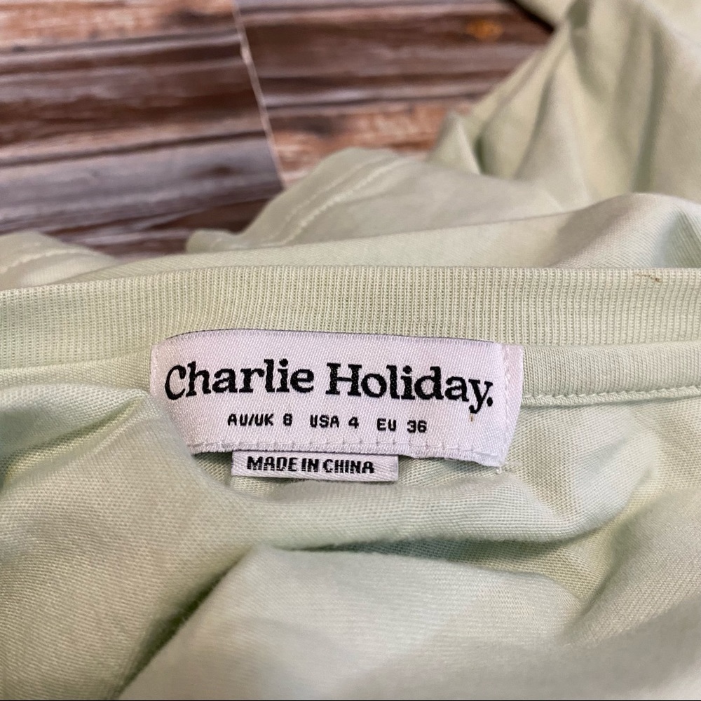 Charlie Holiday Balmy Nights Short Sleeve Graphic T-Shirt Mint Green Sz 4 - Picture 5 of 9